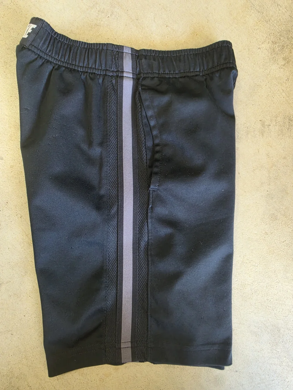 Nike Boy's Black Athletic Shorts with Stripe